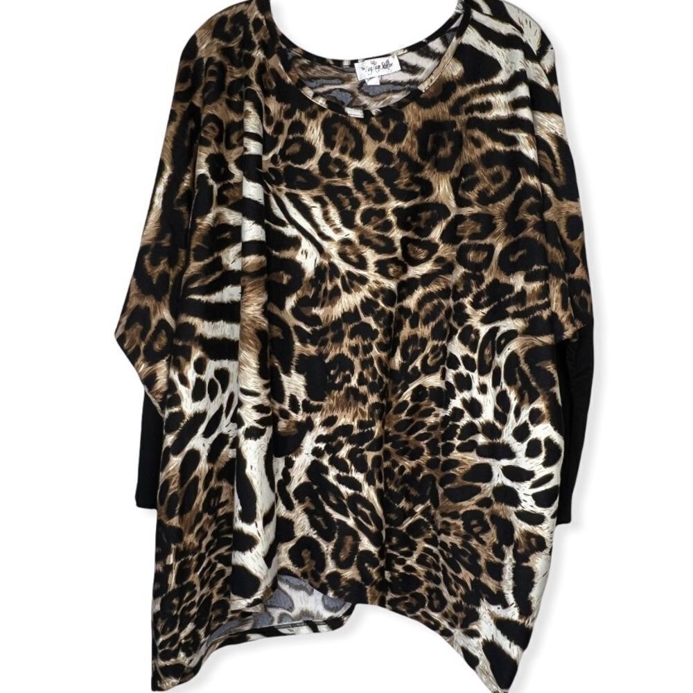 The Zig Zag Stripe Animal Print Tunic Top